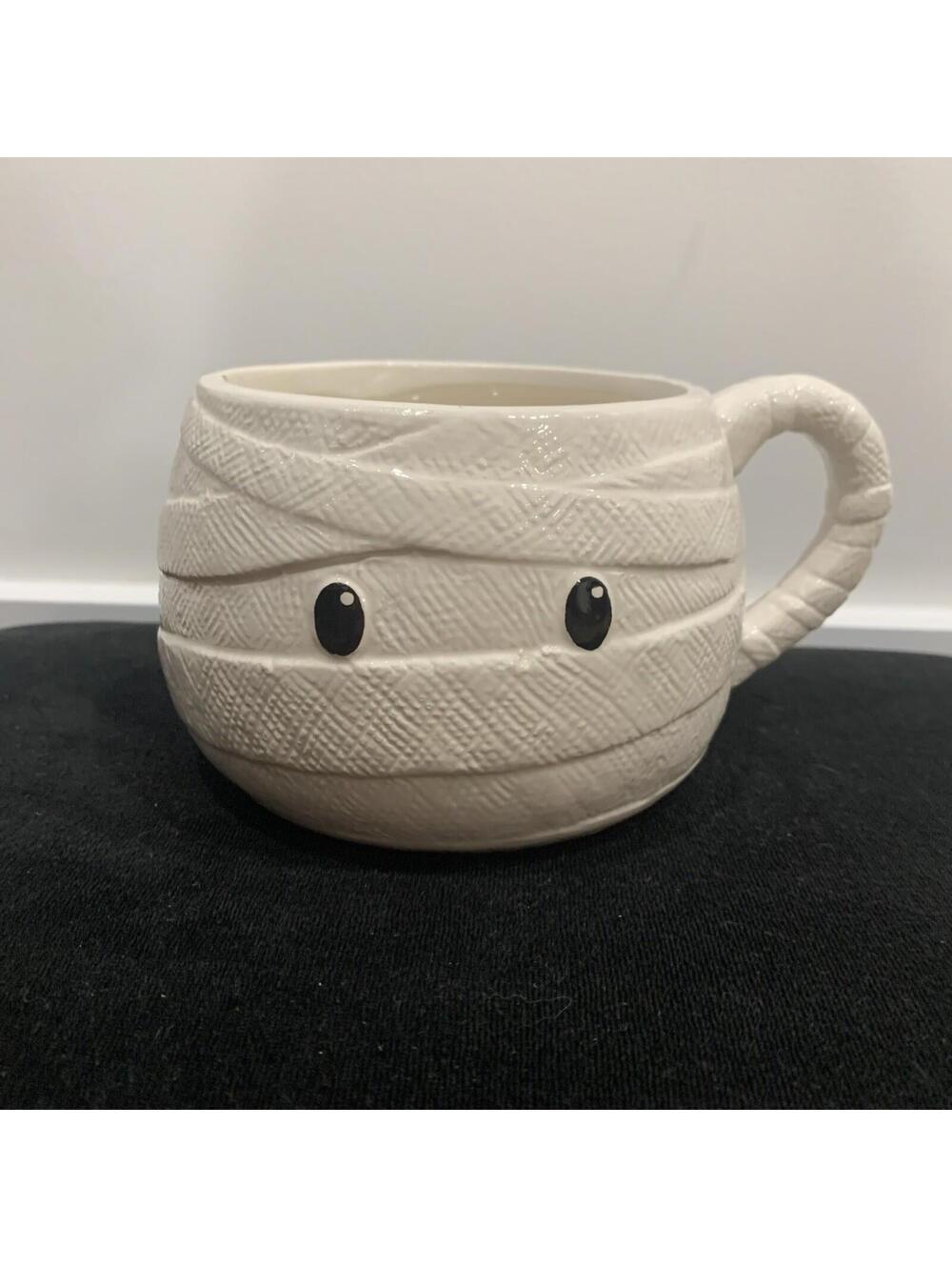 New Strawberry Street Halloween Mummy Ceramic Mug Textured Wrap Effect 16oz Cute